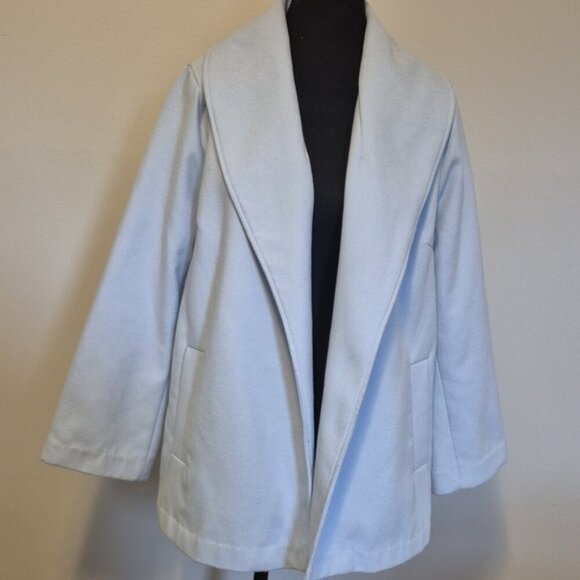 Banana Republic Davenport Blue Women's Shawl Collar Cape Coat - S - Picture 4 of 9